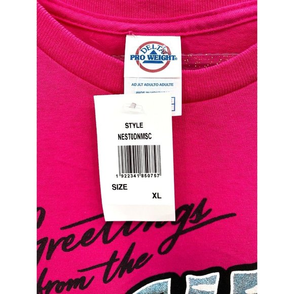 Stranger Things Greetings from the Upside Down Postcard Tshirt Mens X-Large Pink - Picture 3 of 6